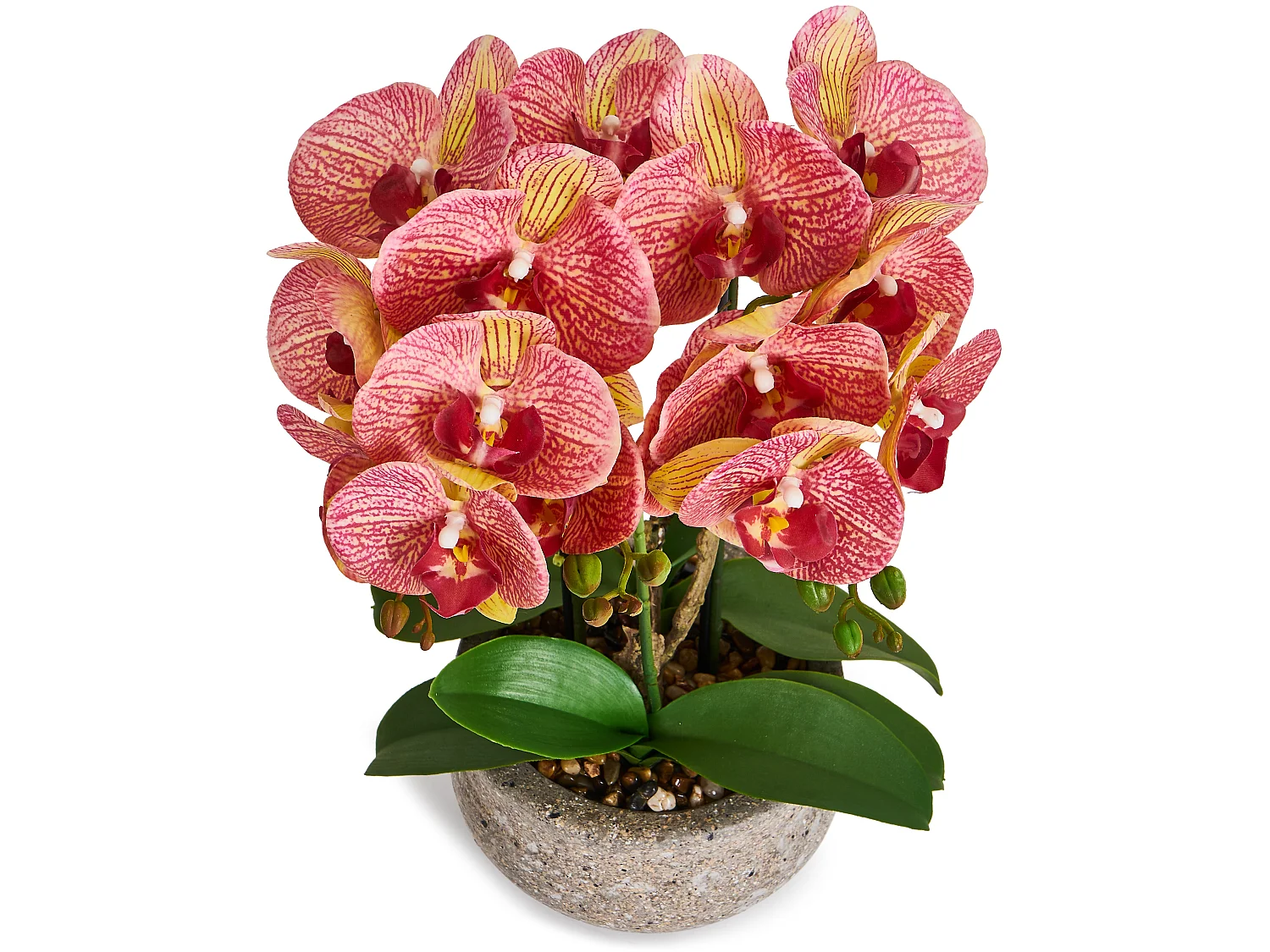 Kunstpflanze mit Topf - H. 42 cm - Orchidee