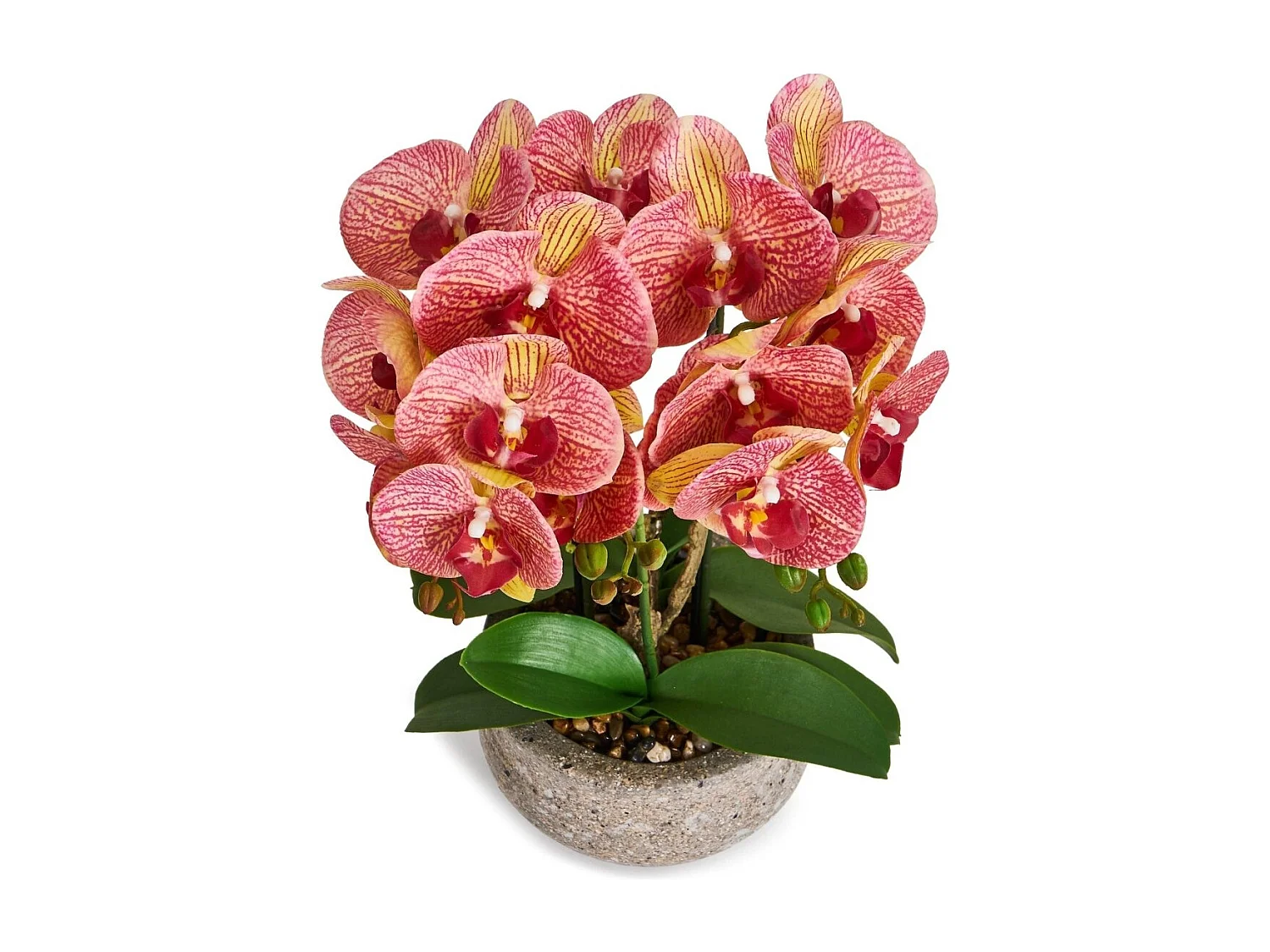 Kunstpflanze mit Topf - H. 42 cm - Orchidee