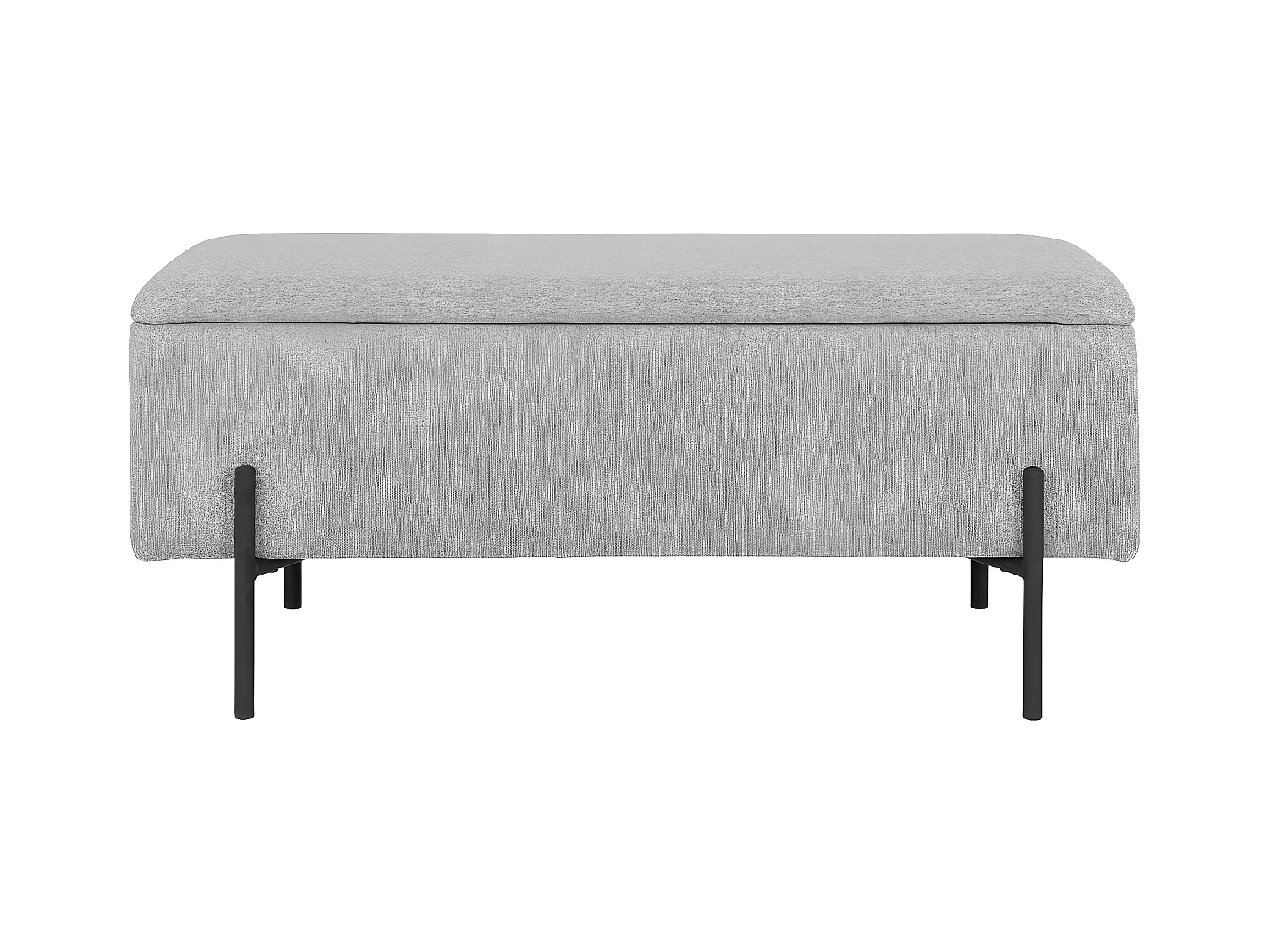 BLAIRE - Banc-Coffre Tissu Gris clair Pieds Métal