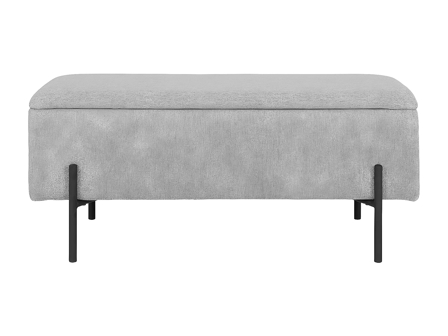 BLAIRE - Banc-Coffre Tissu Gris clair Pieds Métal