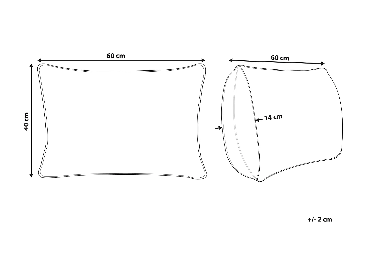 Cojín decorativo AGAVE Algodón 40 x 60 cm Beige claro A rayas
