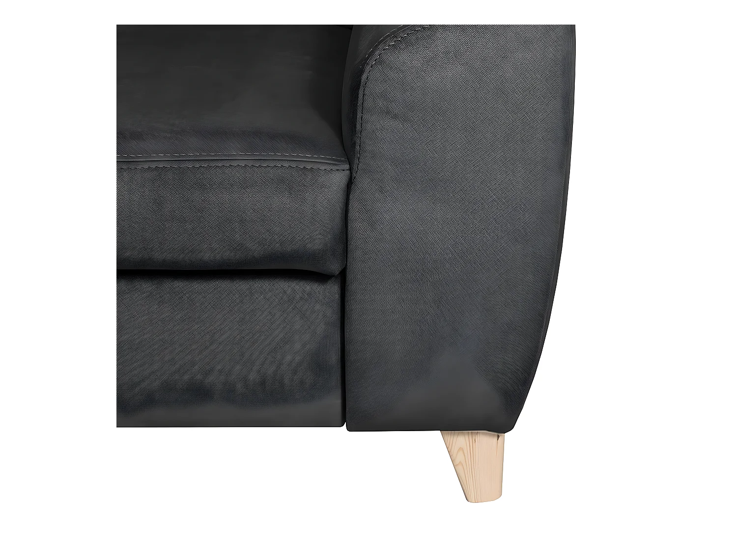 Canapé d'angle en tissu luxe 5 places, ASHLEY, gris foncé, angle gauche (vu de face)