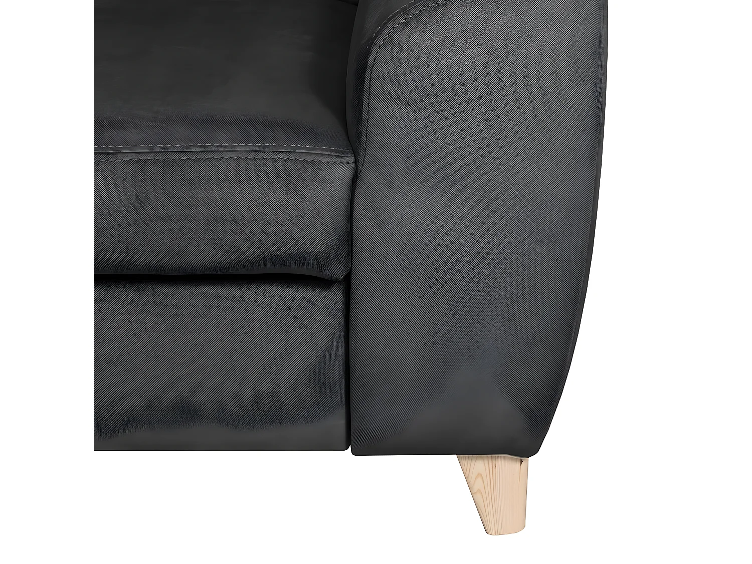 Canapé d'angle en tissu luxe 5 places, ASHLEY, gris foncé, angle gauche (vu de face)