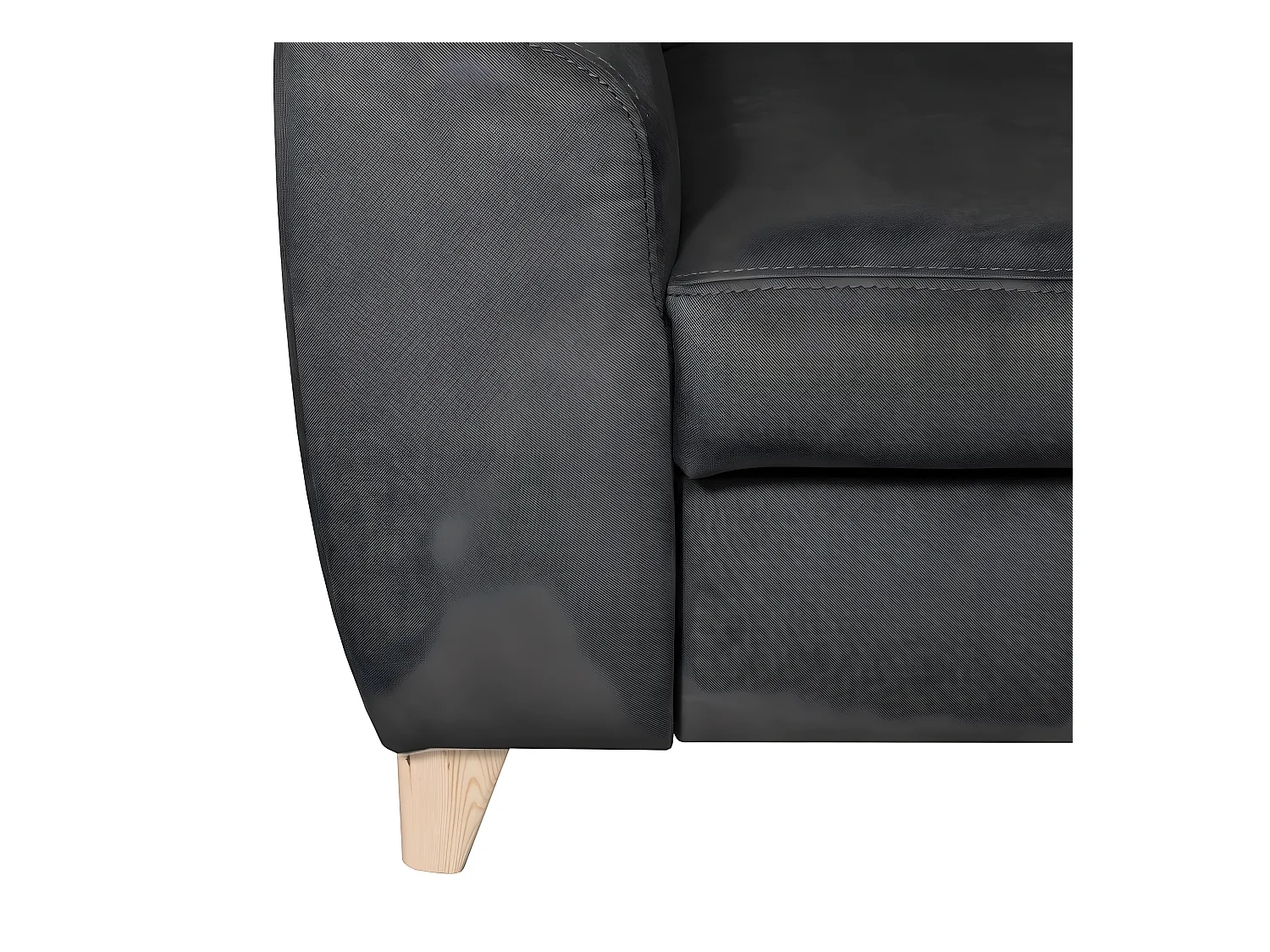 Canapé d'angle en tissu luxe 5 places, ASHLEY, gris foncé, angle droit (vu de face)