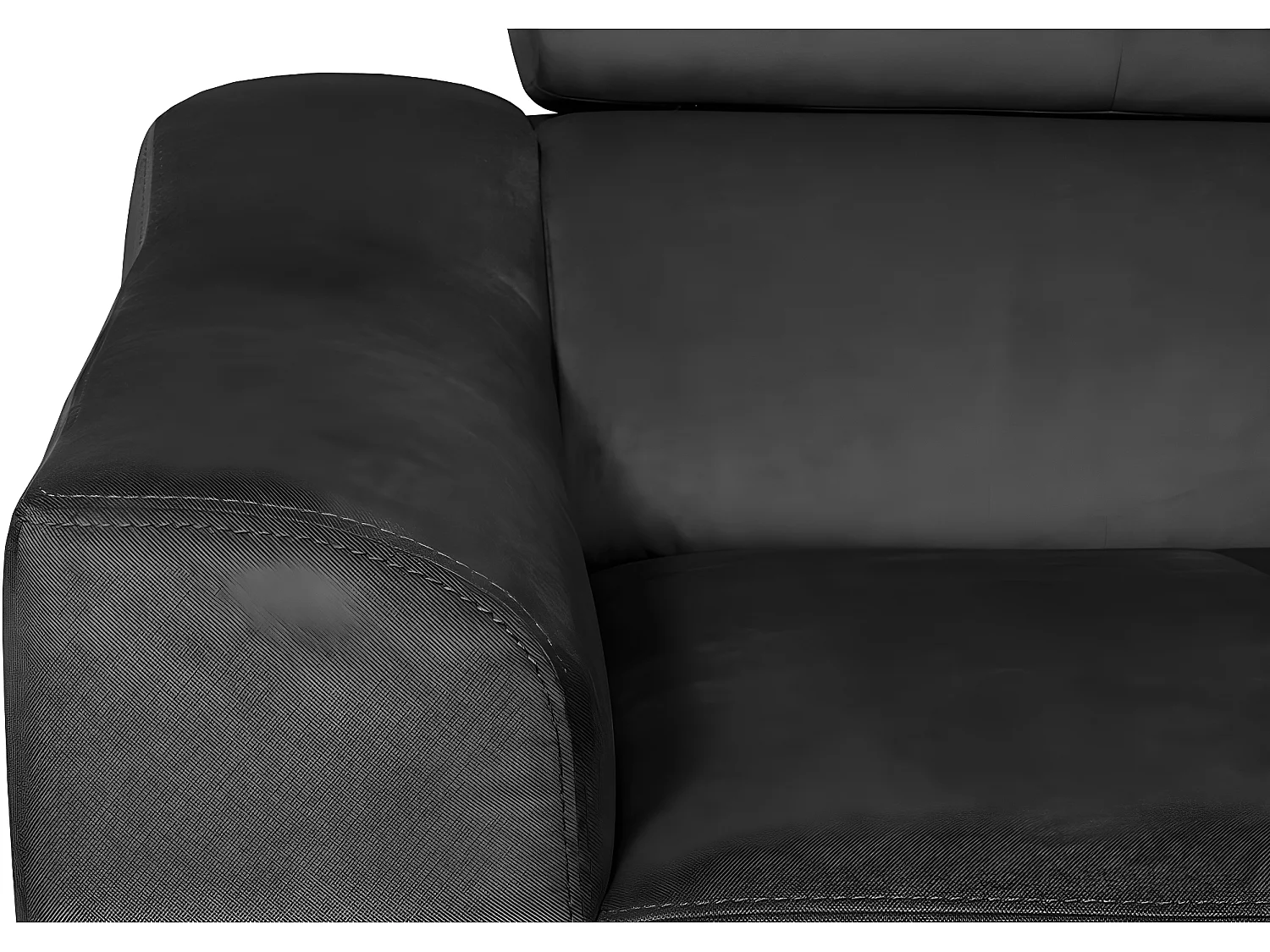 Hoekbank van luxe fluweel ASHLEY met 5 zitplaatsen, donkergrijs, comfortabel en design