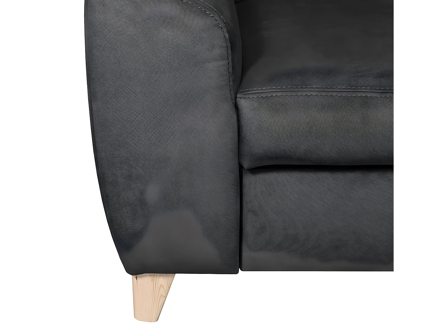 Hoekbank van luxe fluweel ASHLEY met 5 zitplaatsen, donkergrijs, comfortabel en design