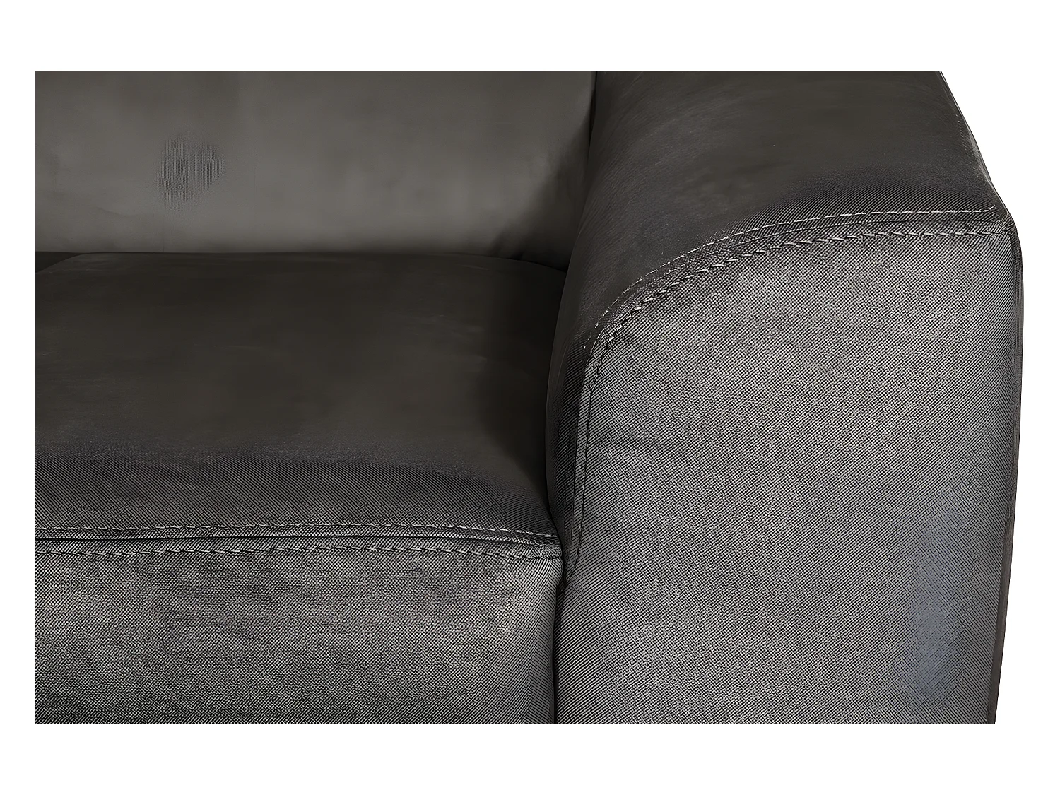 Canapé d'angle en tissu luxe 5 places, ASHLEY, chocolat, angle gauche (vu de face)