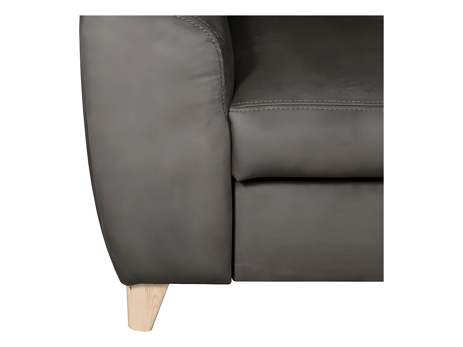 Canapé d'angle en tissu luxe 5 places, ASHLEY, chocolat, angle droit (vu de face)