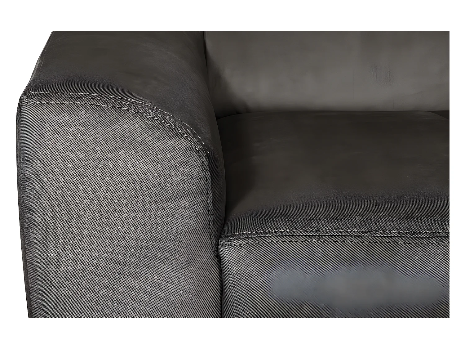 Canapé d'angle en tissu luxe 5 places, ASHLEY, chocolat, angle droit (vu de face)