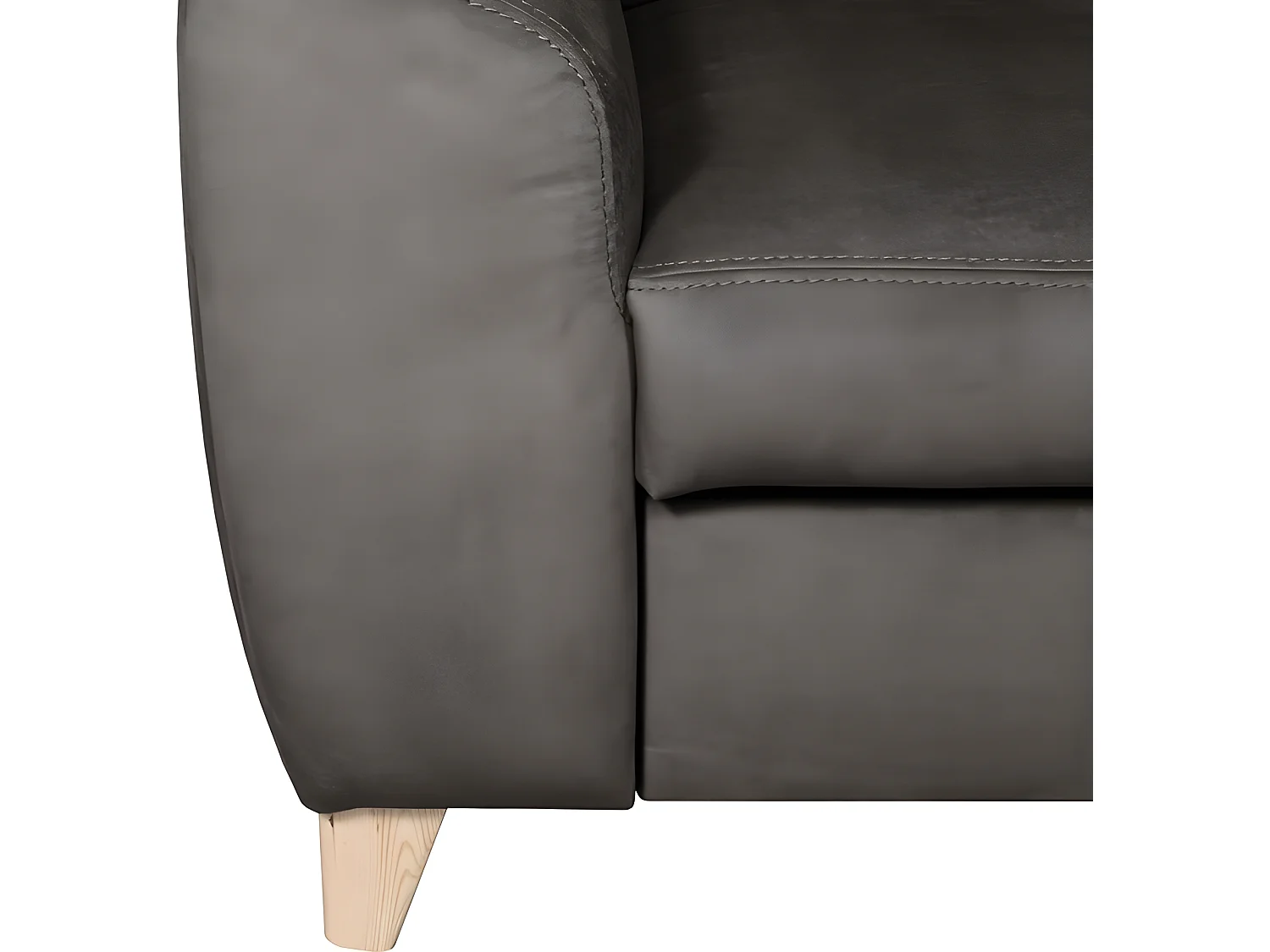 Canapé d'angle en tissu luxe 5 places, ASHLEY, chocolat, angle droit (vu de face)