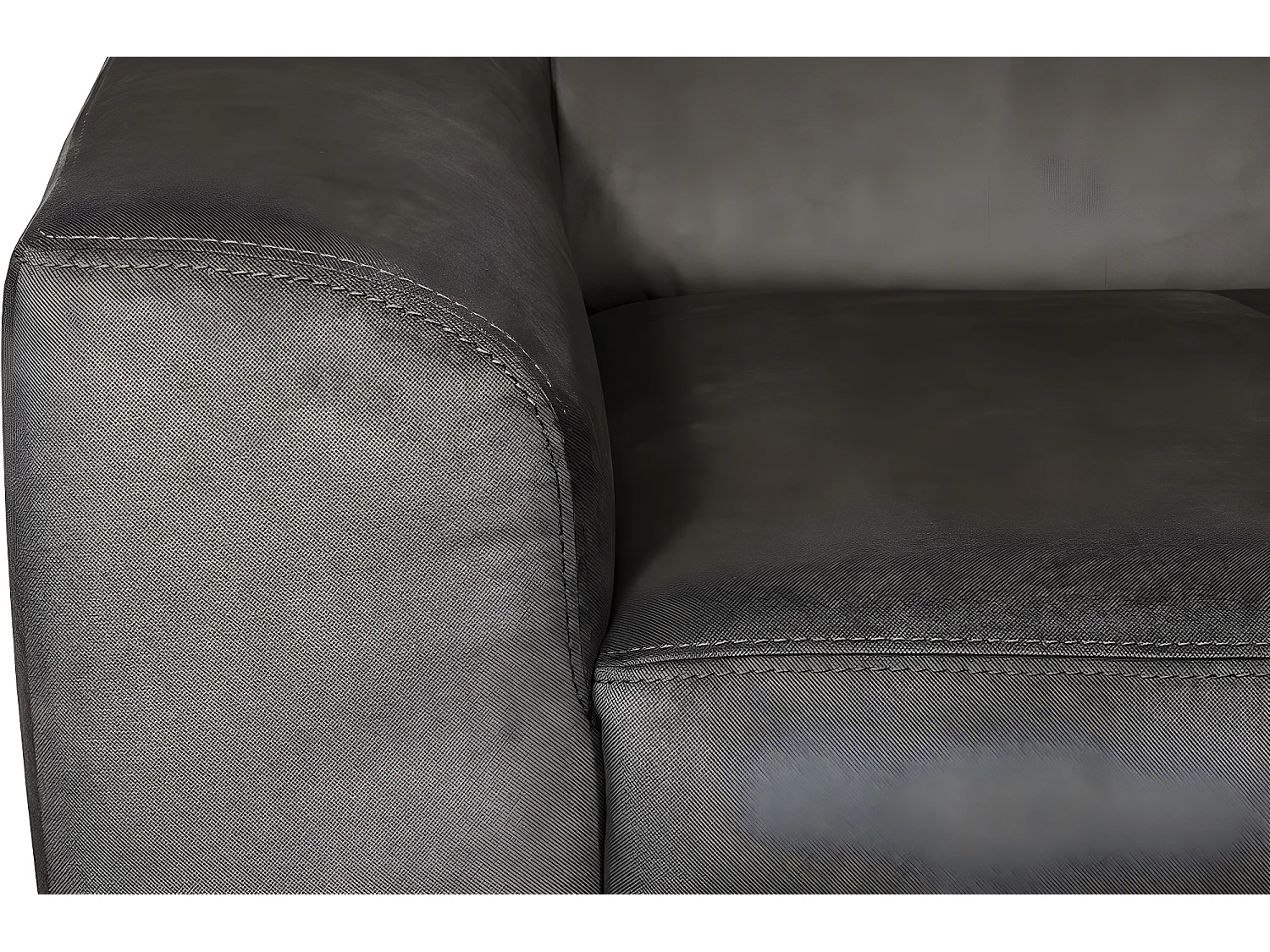 Canapé d'angle en tissu luxe 5 places, ASHLEY, chocolat, angle droit (vu de face)