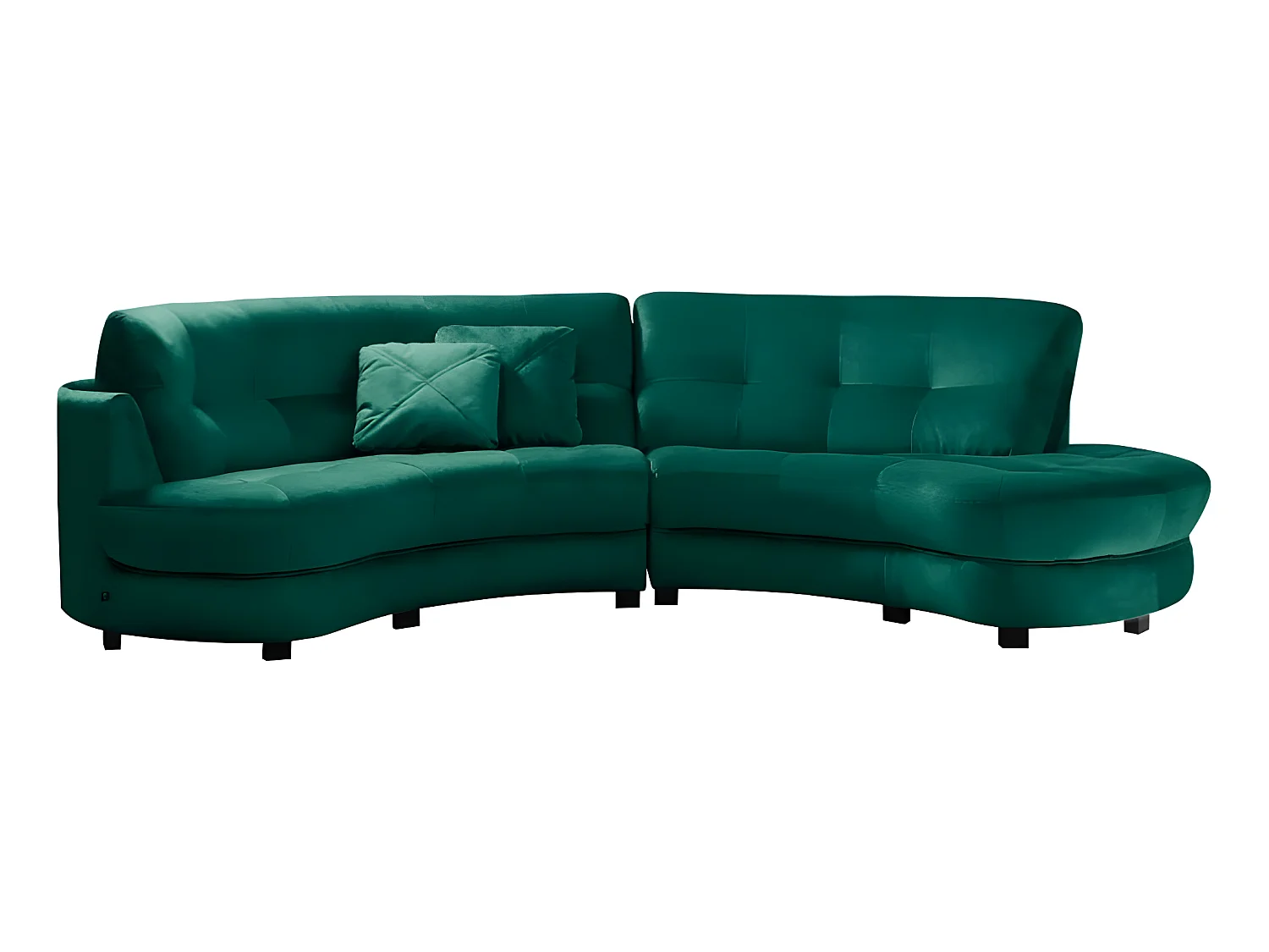 Canapé en tissu luxe 5/6 places BRENNER vert foncé, côté accoudoir gauche