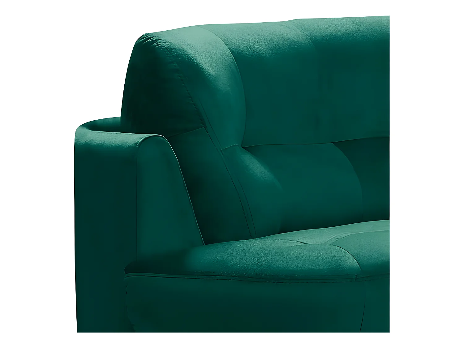 Canapé en tissu luxe 5/6 places BRENNER vert foncé, côté accoudoir gauche