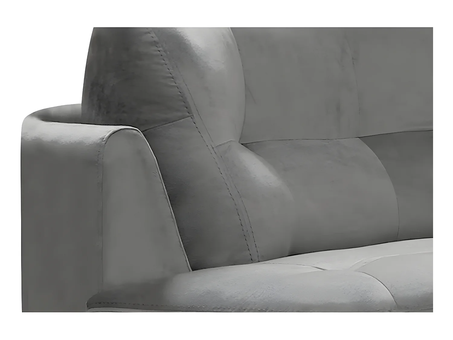 Canapé en tissu luxe 5/6 places BRENNER gris clair, côté accoudoir gauche