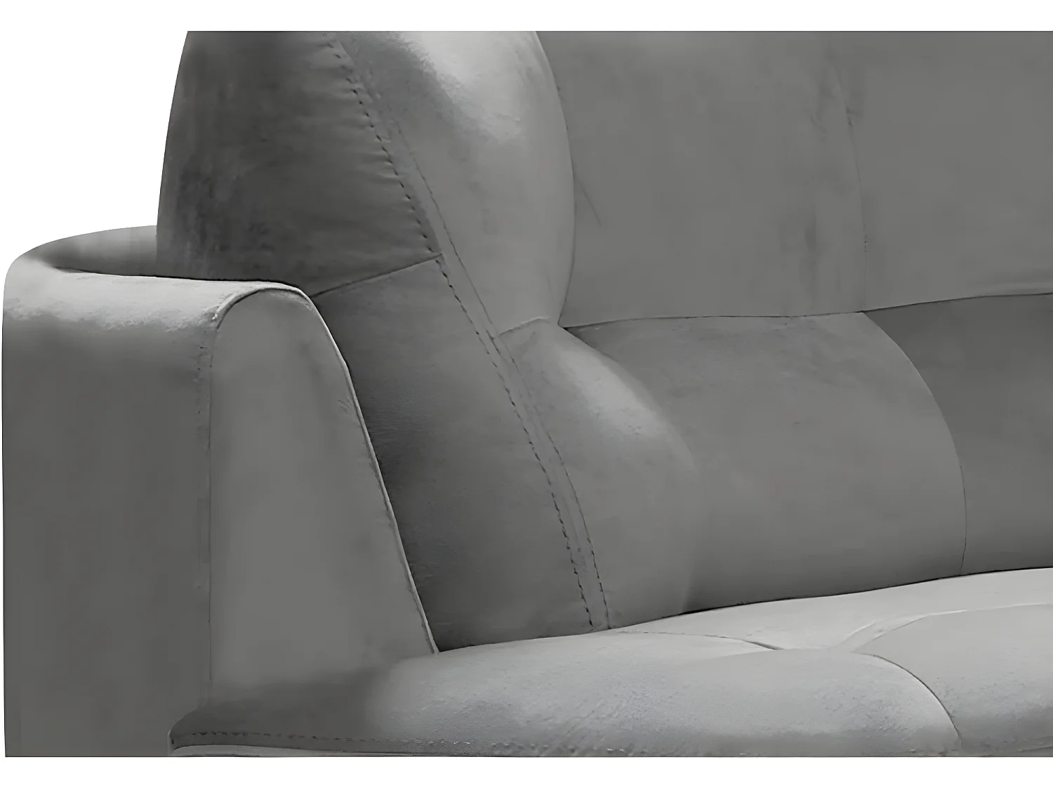 Canapé en tissu luxe 5/6 places BRENNER gris clair, côté accoudoir gauche