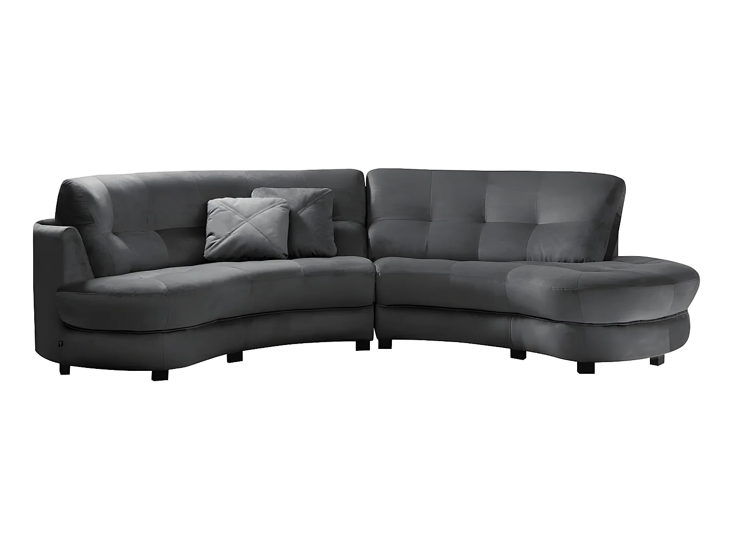 Canapé en tissu luxe 5/6 places BRENNER gris foncé, côté accoudoir gauche