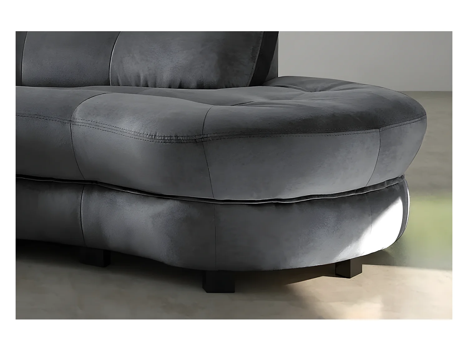 Canapé en tissu luxe 5/6 places BRENNER gris foncé, côté accoudoir gauche