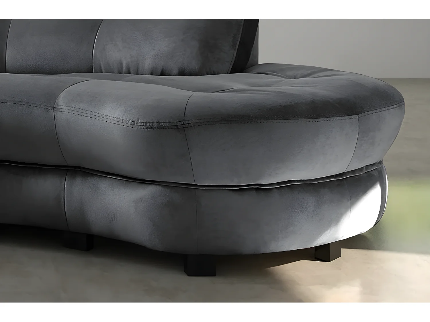 Canapé en tissu luxe 5/6 places BRENNER gris foncé, côté accoudoir gauche