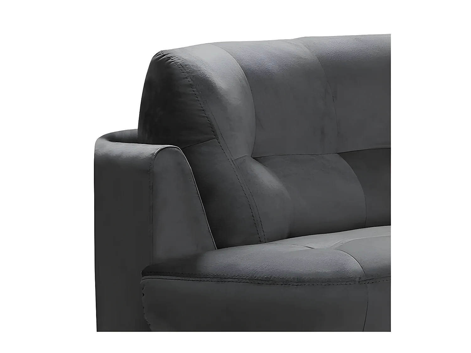 Canapé en tissu luxe 5/6 places BRENNER gris foncé, côté accoudoir gauche