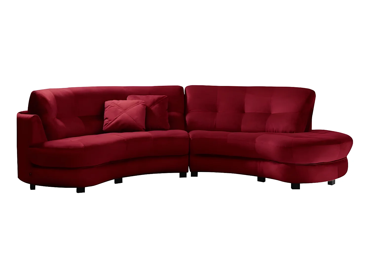 Canapé en tissu luxe 5/6 places BRENNER bordeaux, côté accoudoir gauche