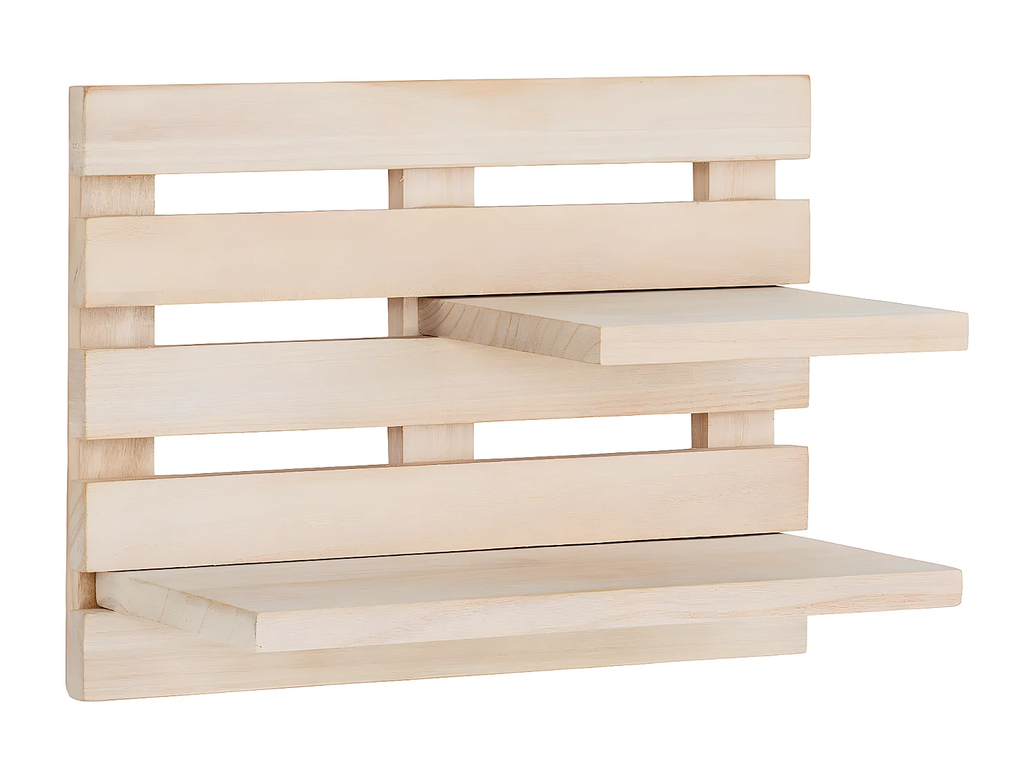 GLASCO - Etagère Murale en Bois 2 Niveaux Effet Cloture