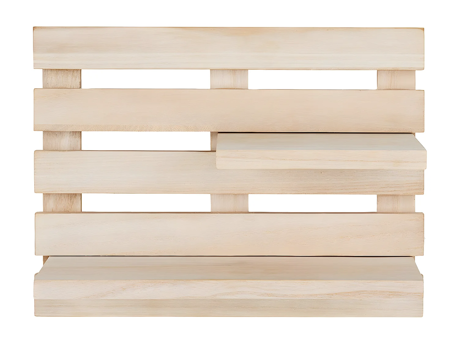 GLASCO - Etagère Murale en Bois 2 Niveaux Effet Cloture