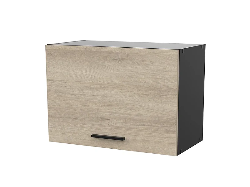 Meuble haut pour hotte Origan noir et bois