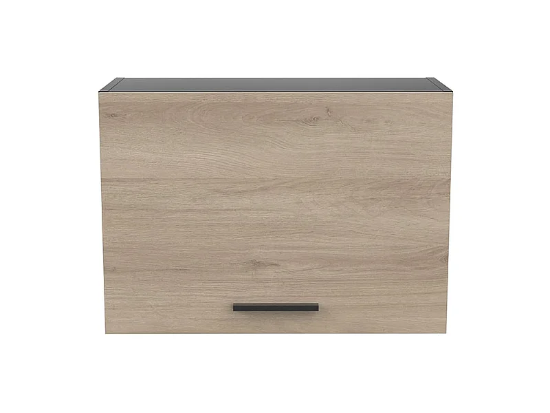 Meuble haut pour hotte Origan noir et bois