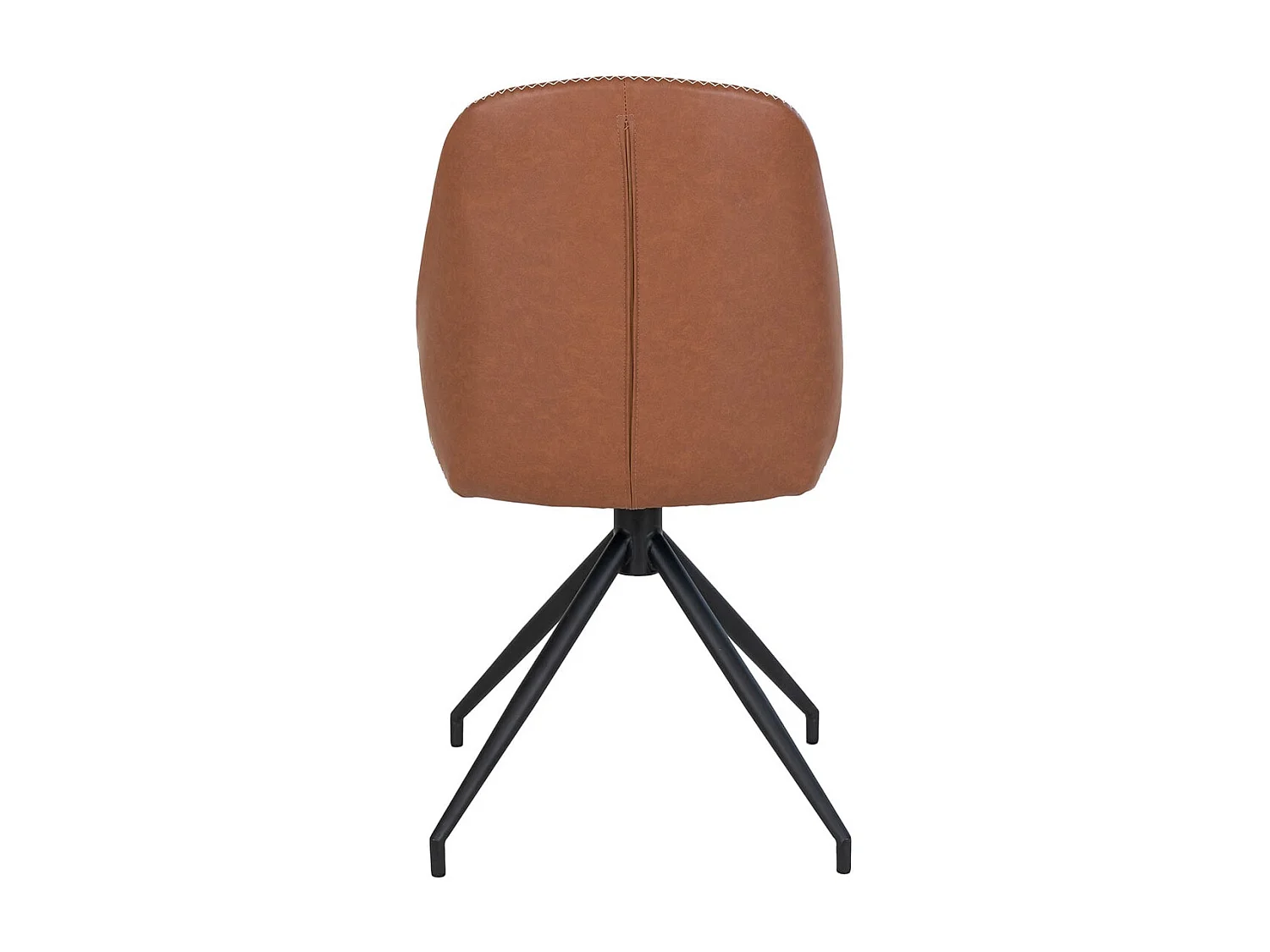 GAYA - Lot de 4 Chaises Incurvées Pivotantes Simili Marron