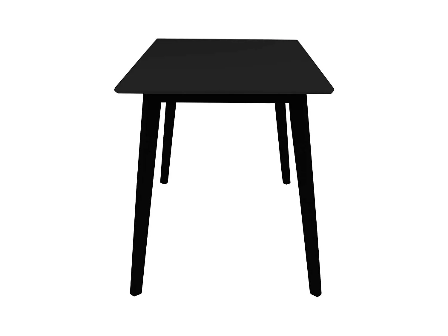 GRAM - Table Repas 120x70cm Noire Piètement Hévéa