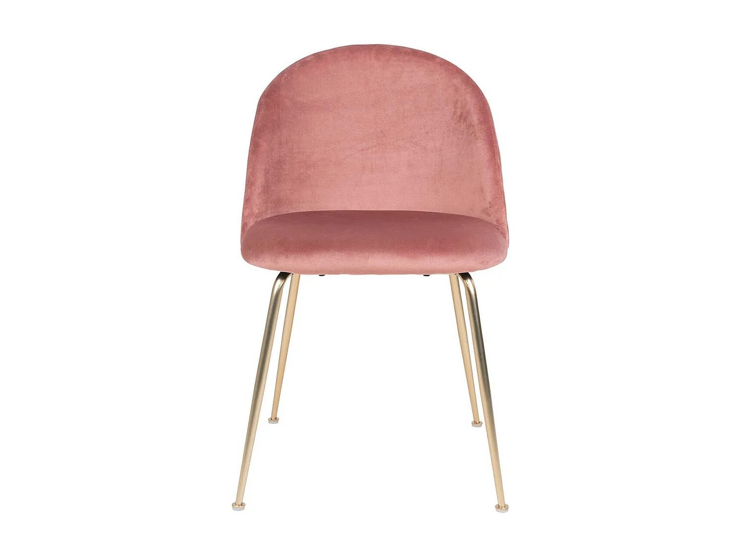 MEYRIN - Lot de 2 Chaises Velours Rose et Pieds Métal Doré
