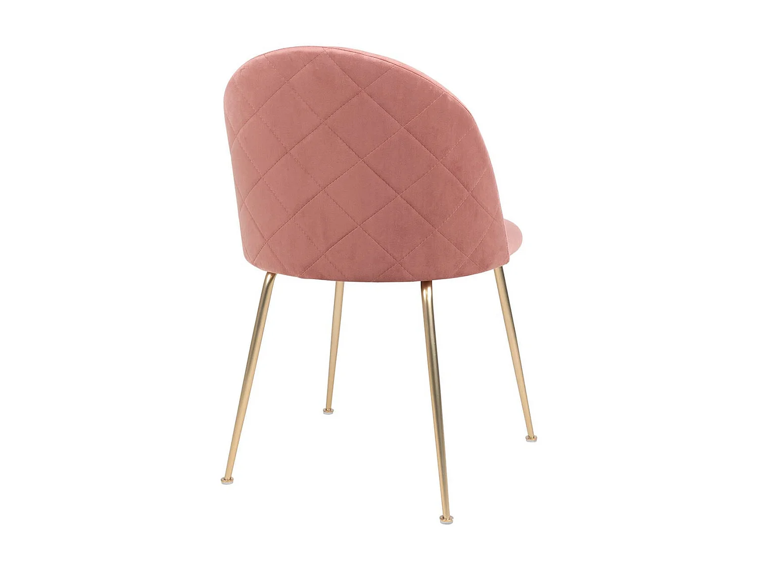 MEYRIN - Lot de 2 Chaises Velours Rose et Pieds Métal Doré