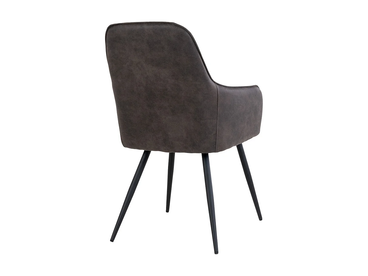 VIBY - Lot de 4 Fauteuils Microfibre Gris et Piétement Acier Noir