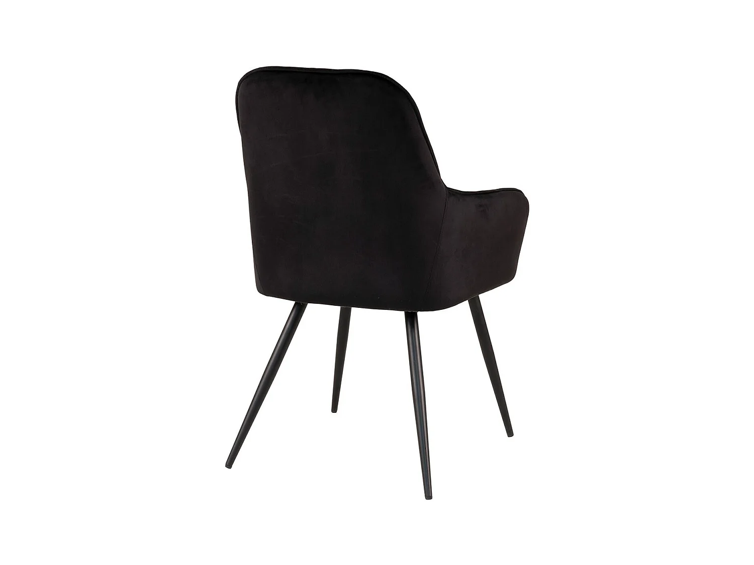 VIBY - Lot de 2 Fauteuils Velours Noir et Piétement Acier Noir