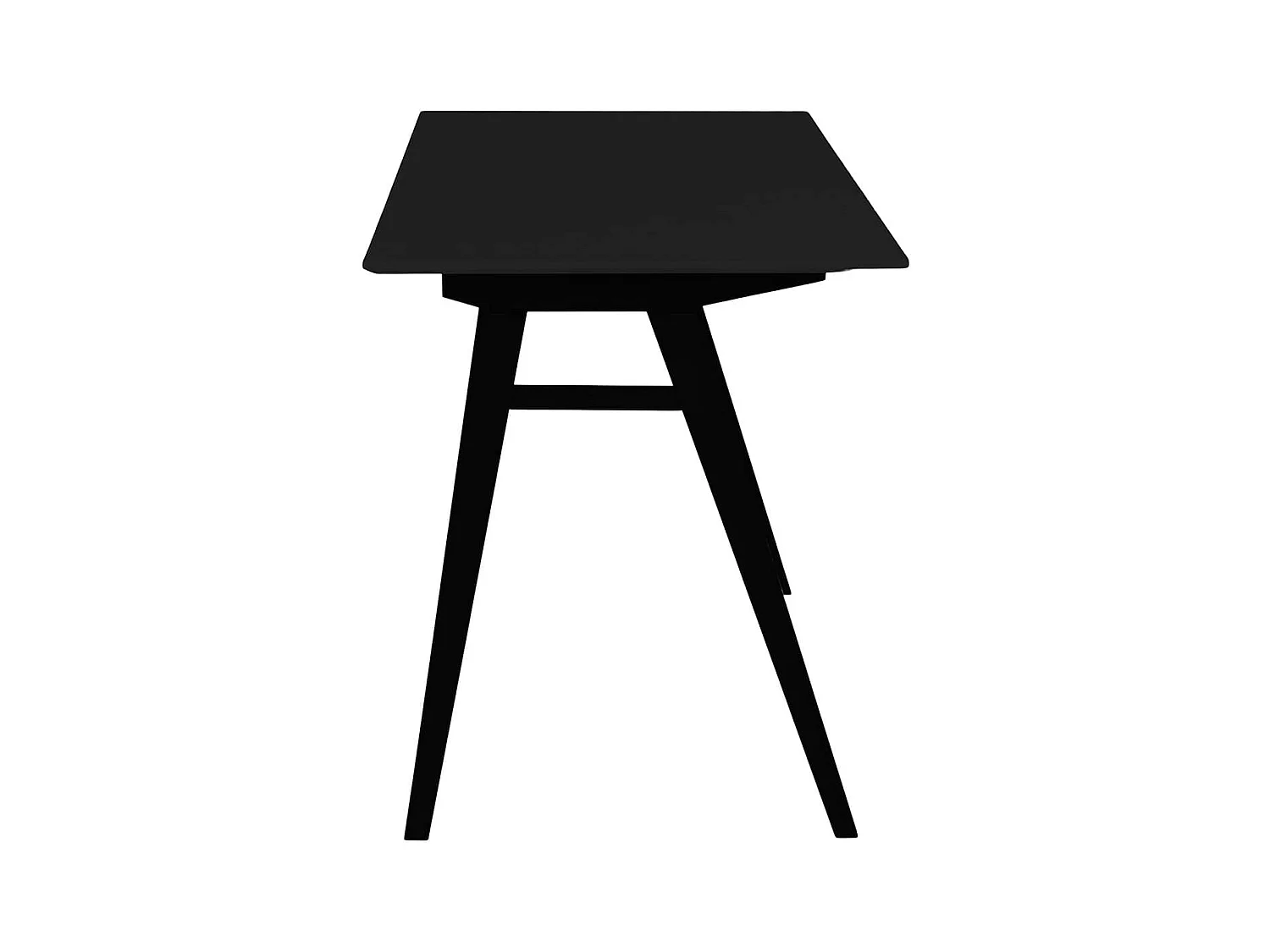 GRAM - Bureau Noir et Piétement Hévéa Massif Noir