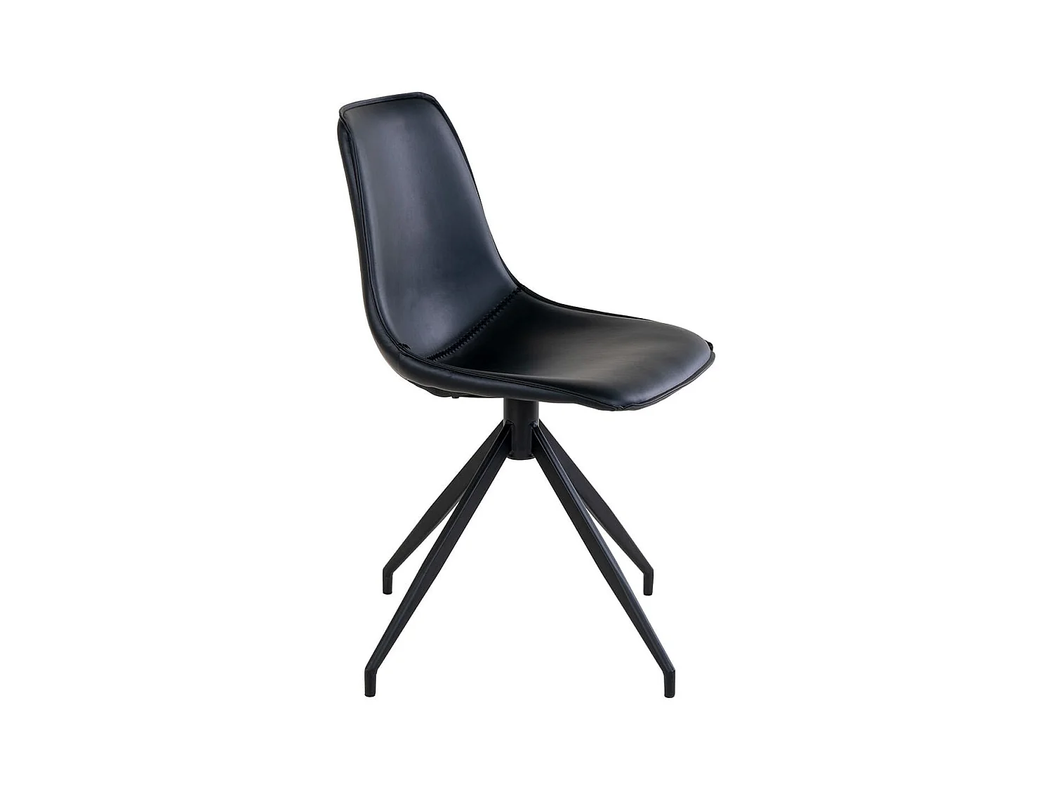 GOOP - Lot de 6 Chaises Pivotantes Simili Cuir Noir