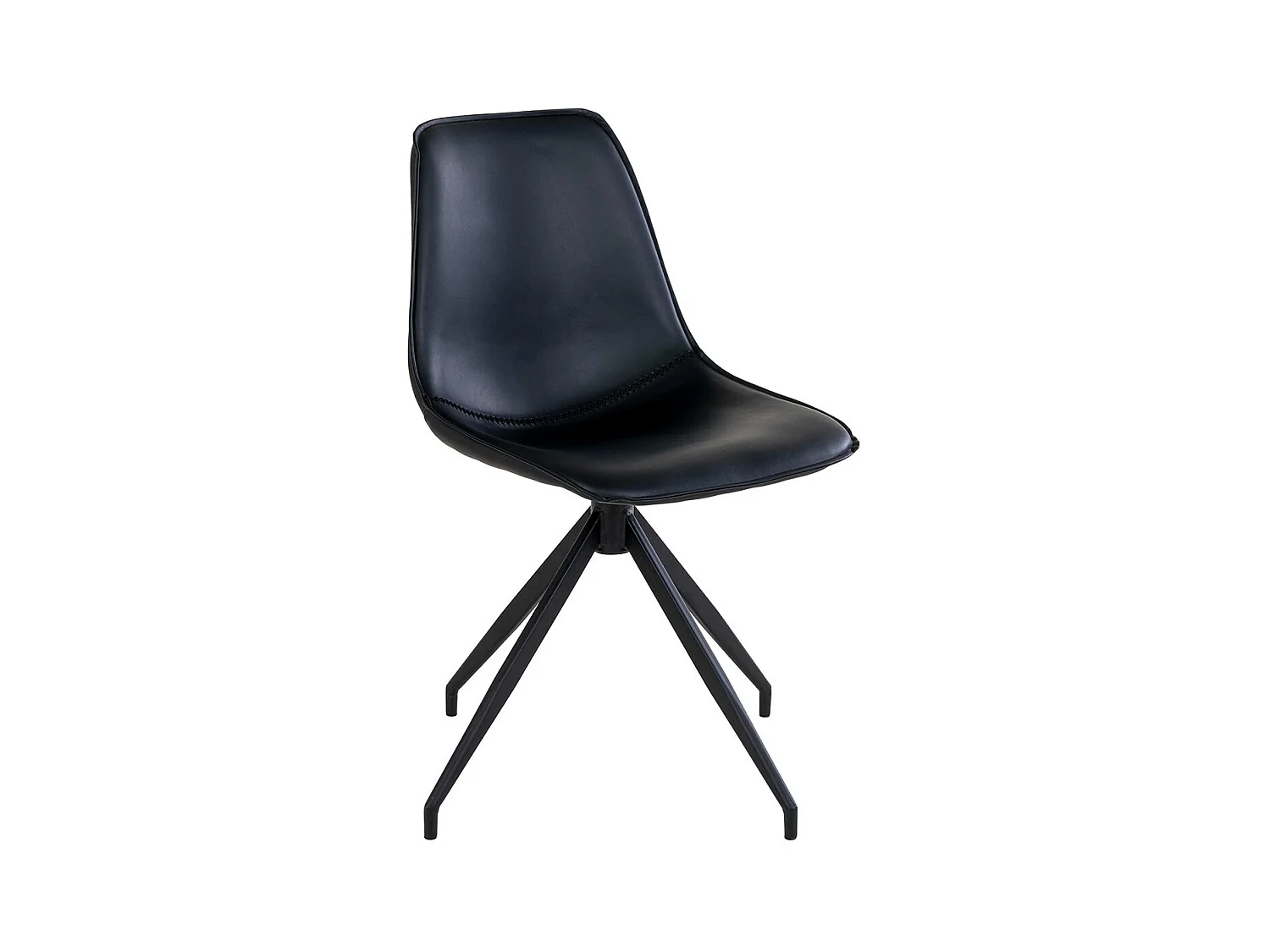 GOOP - Lot de 6 Chaises Pivotantes Simili Cuir Noir