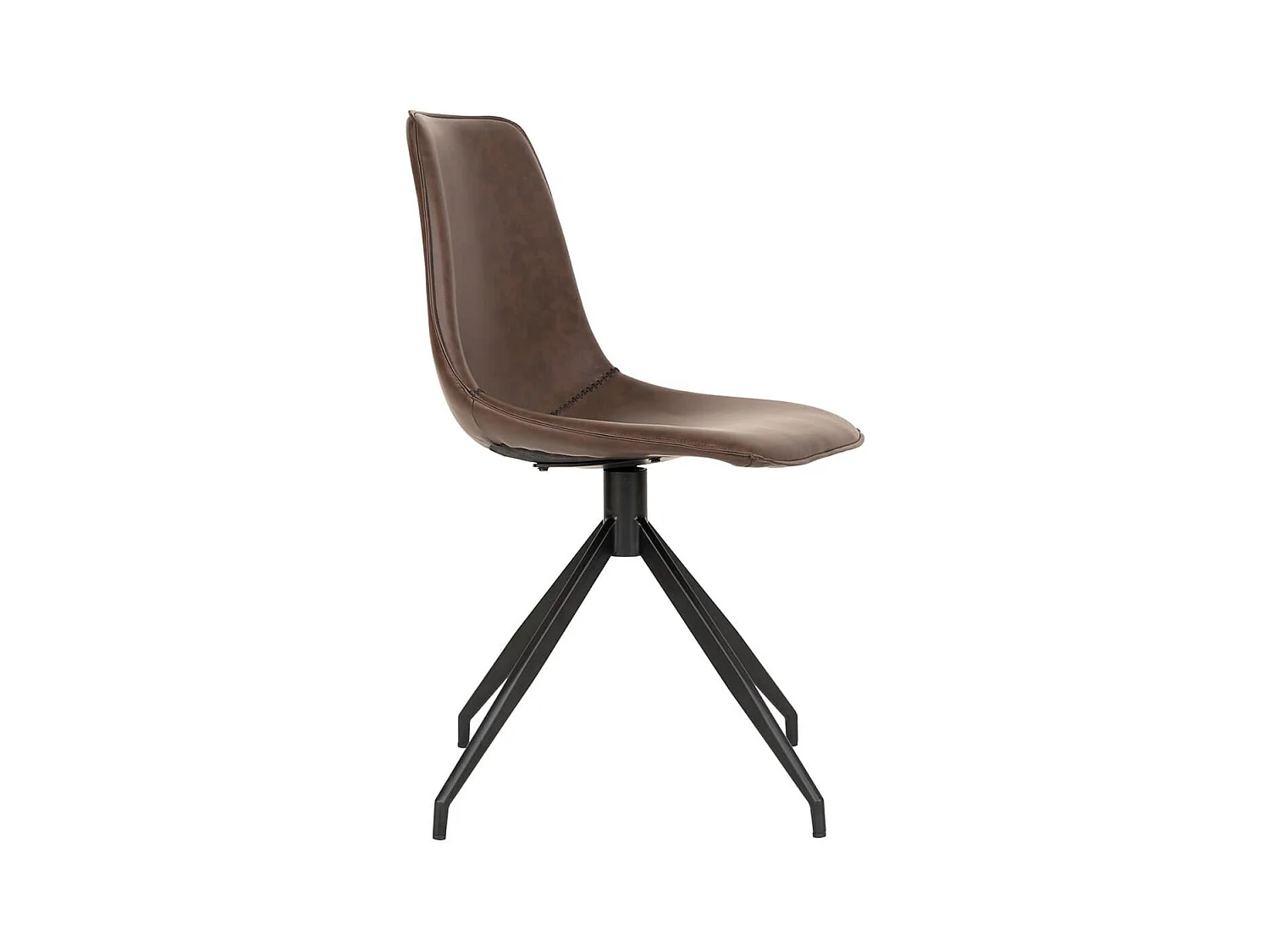 GOOP - Lot de 4 Chaises Pivotantes Simili Cuir Marron