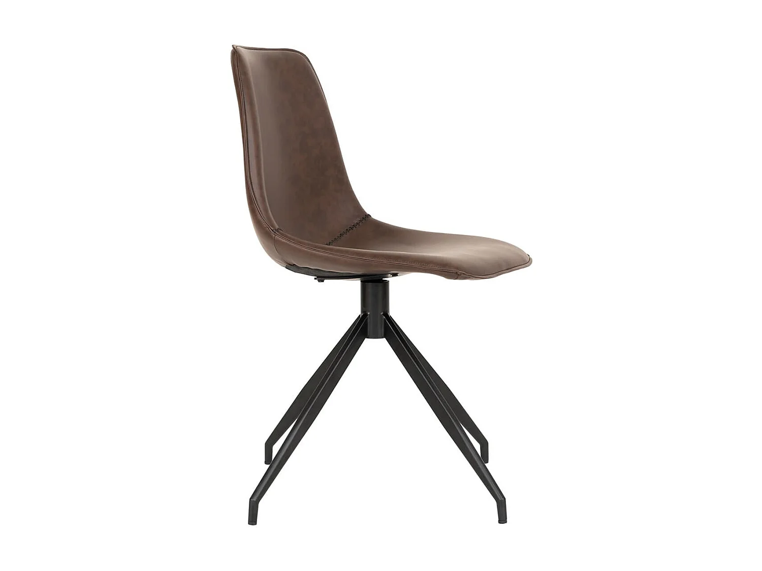 GOOP - Lot de 4 Chaises Pivotantes Simili Cuir Marron