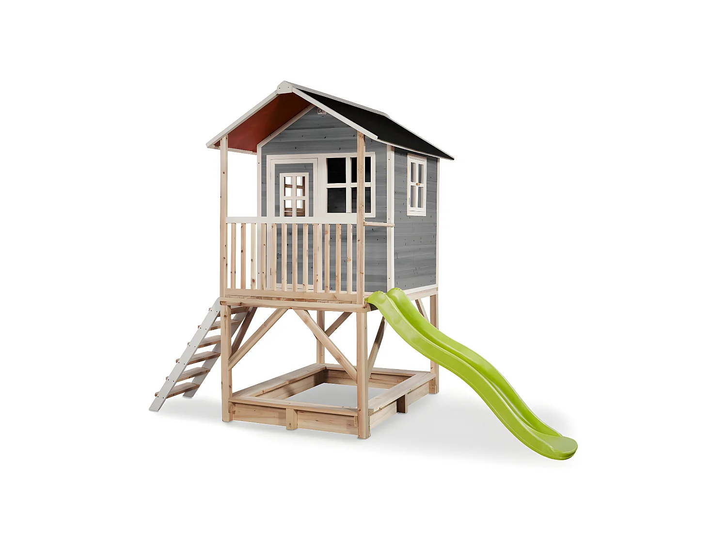 Maisonnette en bois pour enfants Loft 500 Gris - Exit Toys