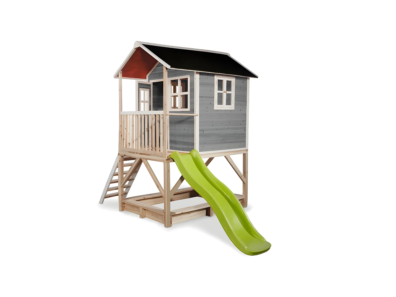 Maisonnette en bois pour enfants Loft 500 Gris - Exit Toys