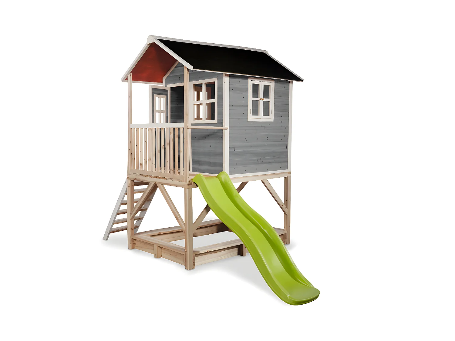 Maisonnette en bois pour enfants Loft 500 Gris - Exit Toys