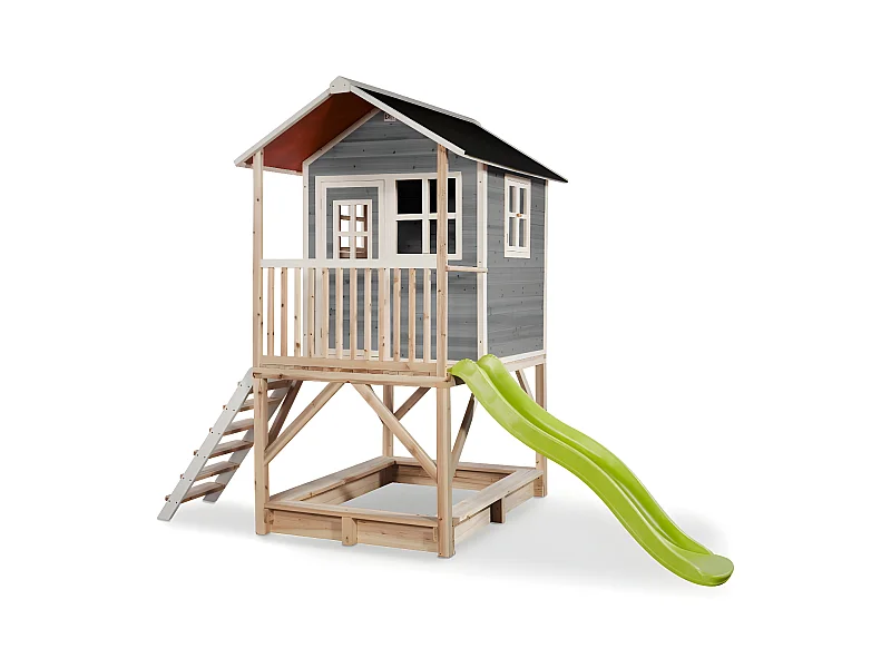 Maisonnette en bois pour enfants Loft 500 Gris - Exit Toys