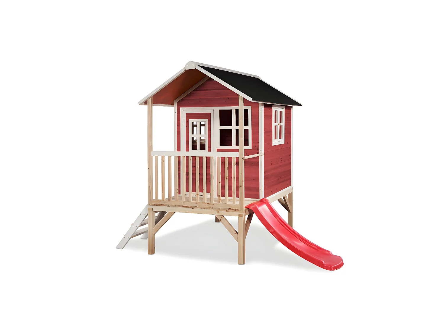 Maisonnette en bois pour enfants Loft 300 Rouge - Exit Toys