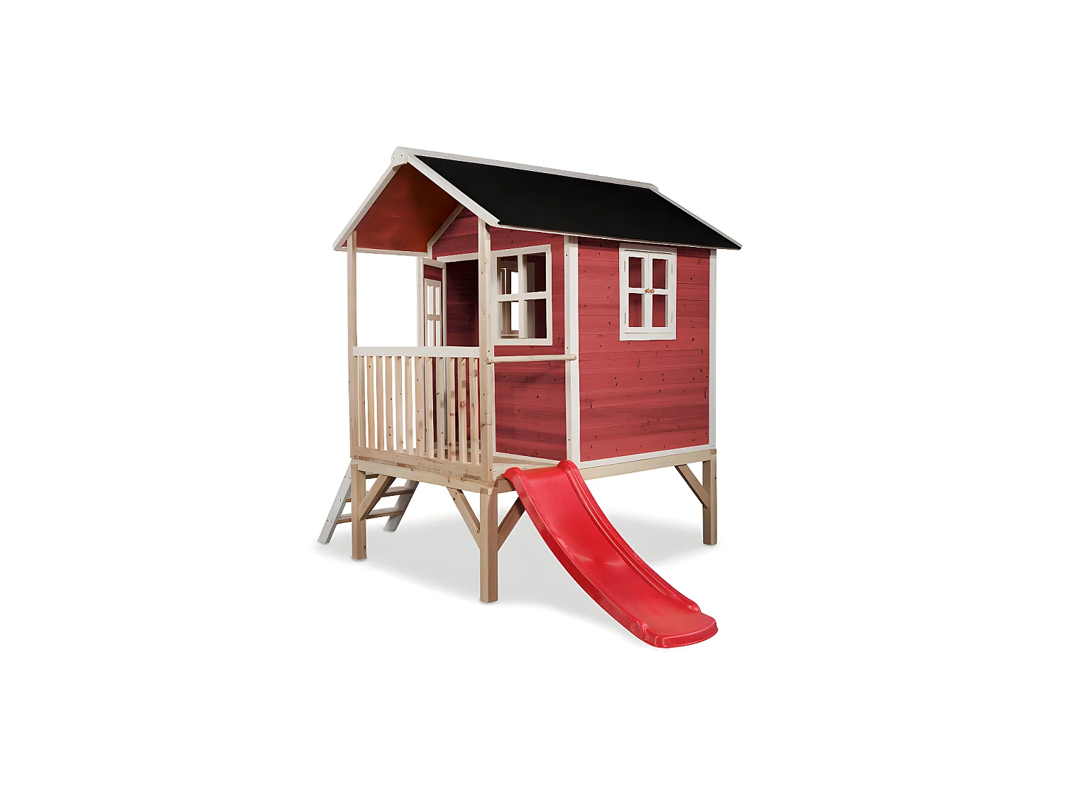 Maisonnette en bois pour enfants Loft 300 Rouge - Exit Toys