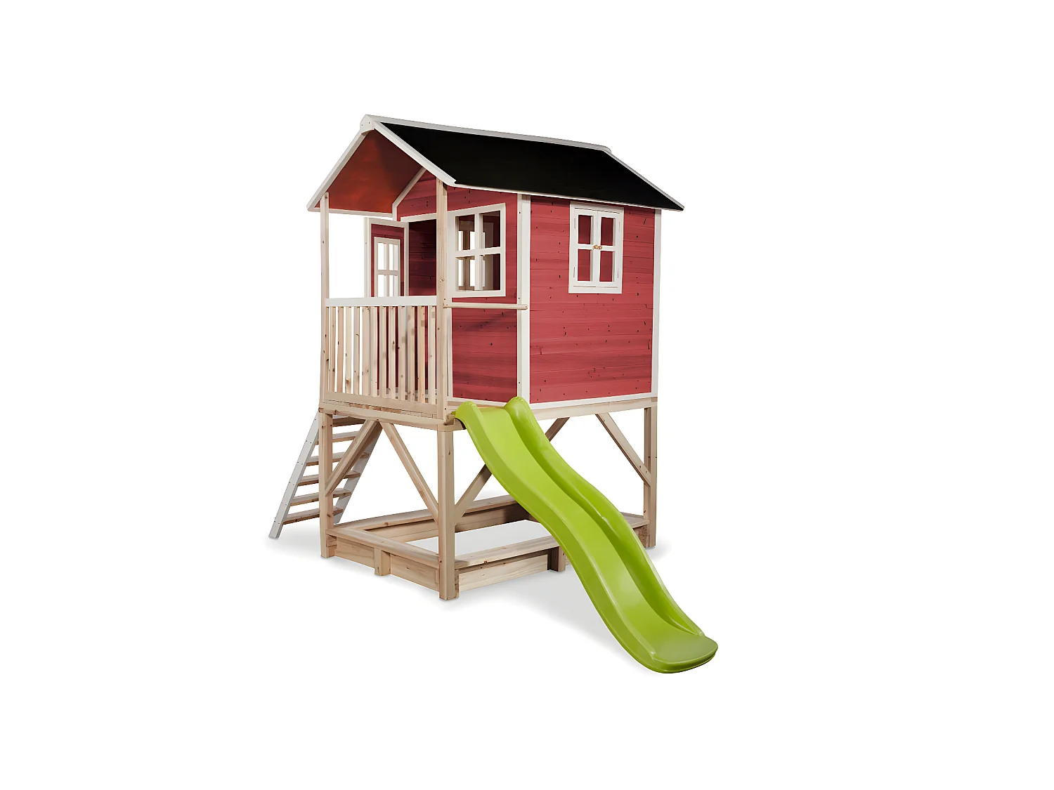 Maisonnette en bois pour enfants Loft 500 Rouge - Exit Toys