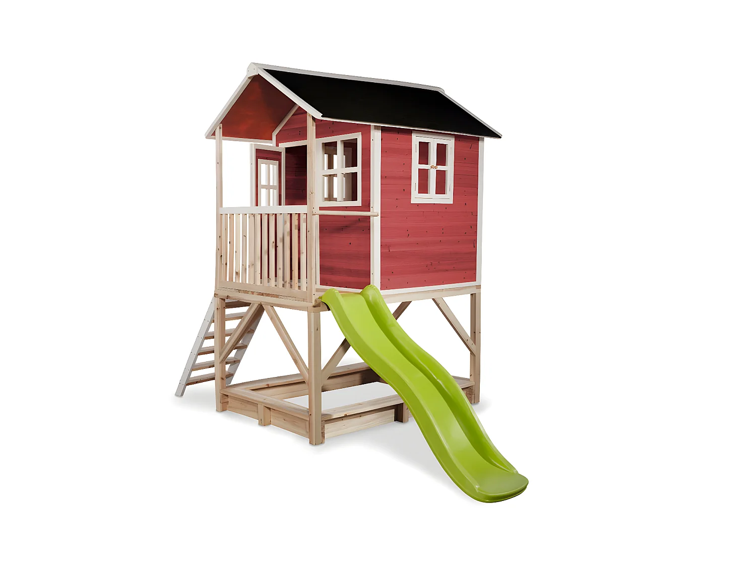 Maisonnette en bois pour enfants Loft 500 Rouge - Exit Toys