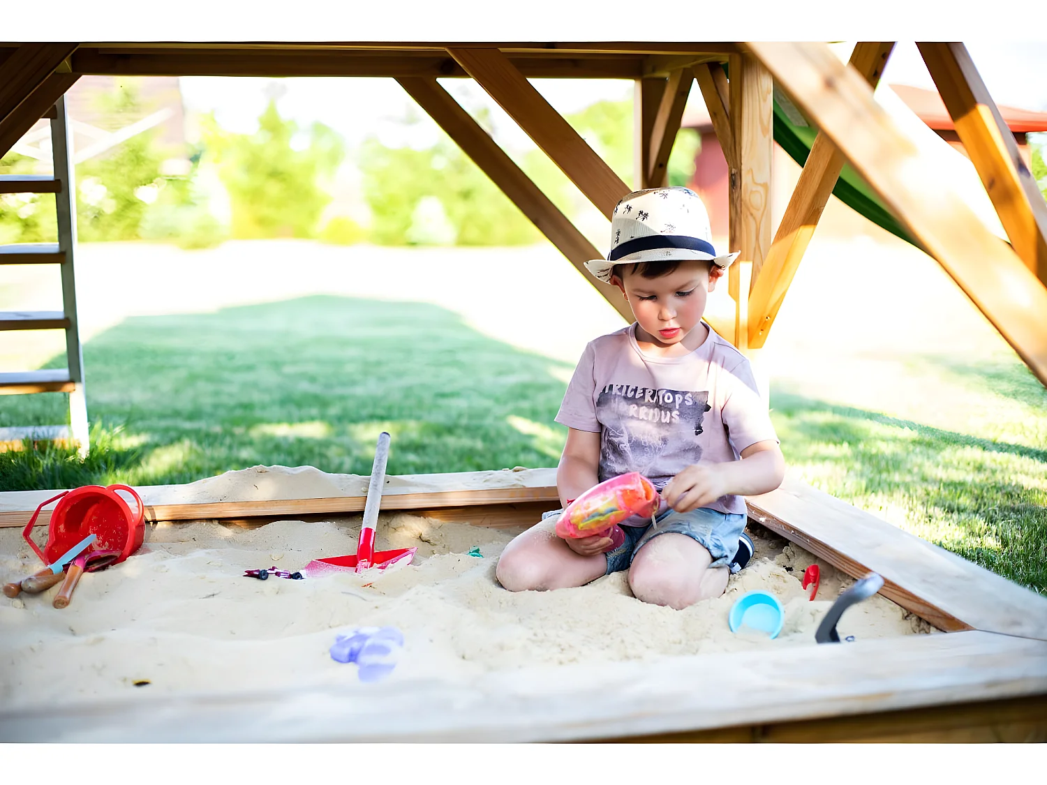 Maisonnette en bois pour enfants Loft 500 Rouge - Exit Toys