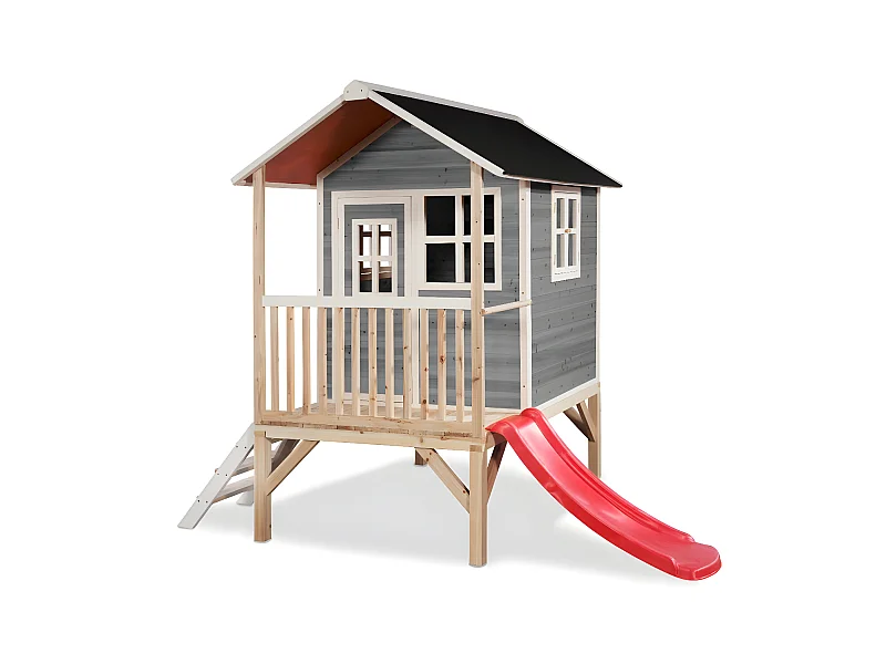 Maisonnette en bois pour enfants Loft 300 Gris - Exit Toys