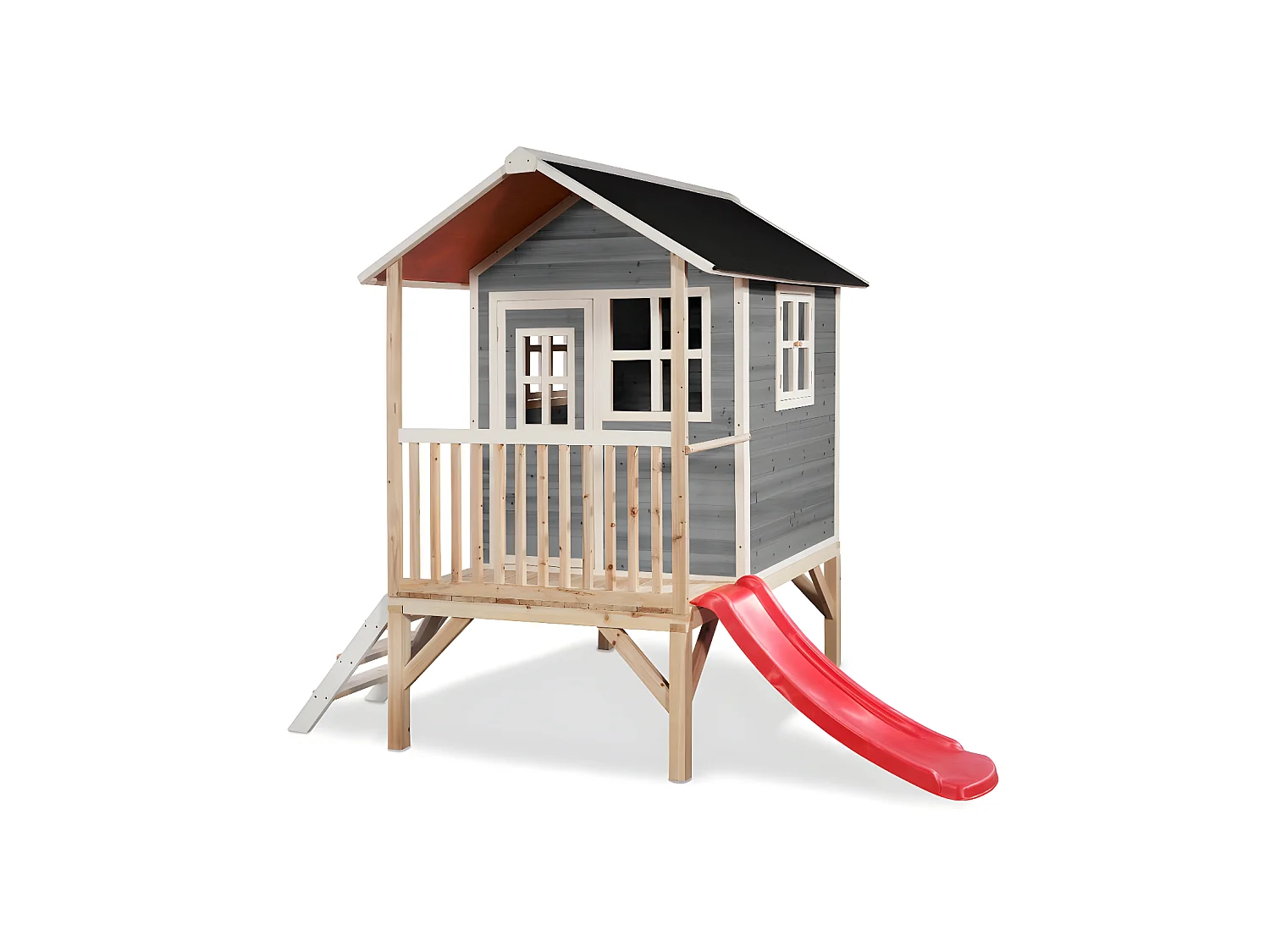 Maisonnette en bois pour enfants Loft 300 Gris - Exit Toys